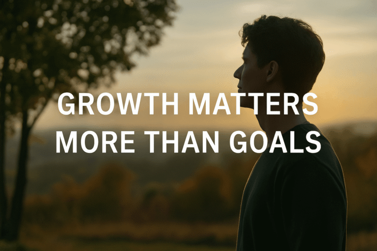 A quiet moment of reflection — a reminder that real progress begins with development, not goals.