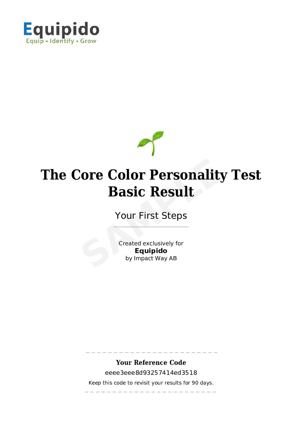 Preview of the Basic Core Color report.
