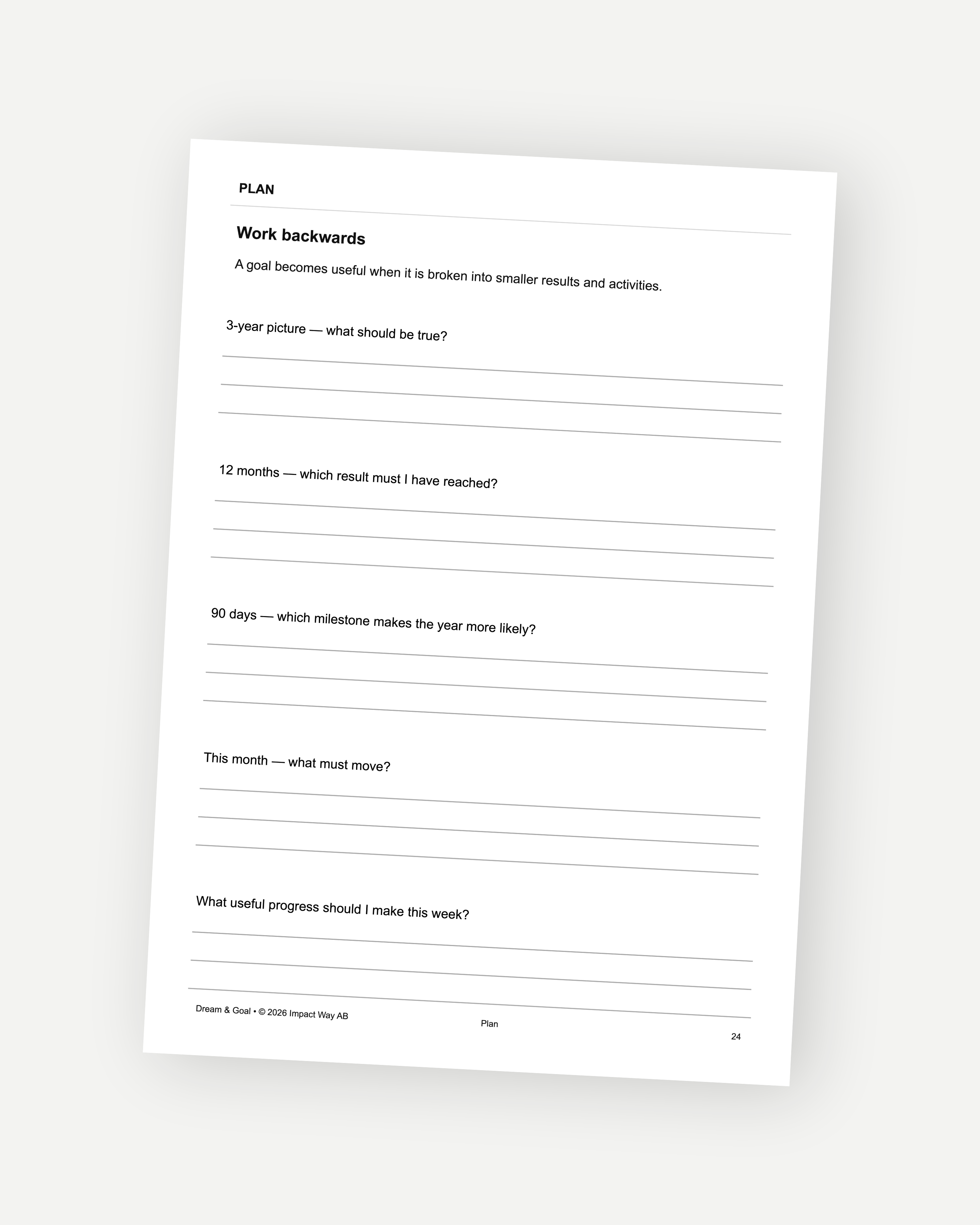 Preview of page 24 in the 100 Dreams workbook.