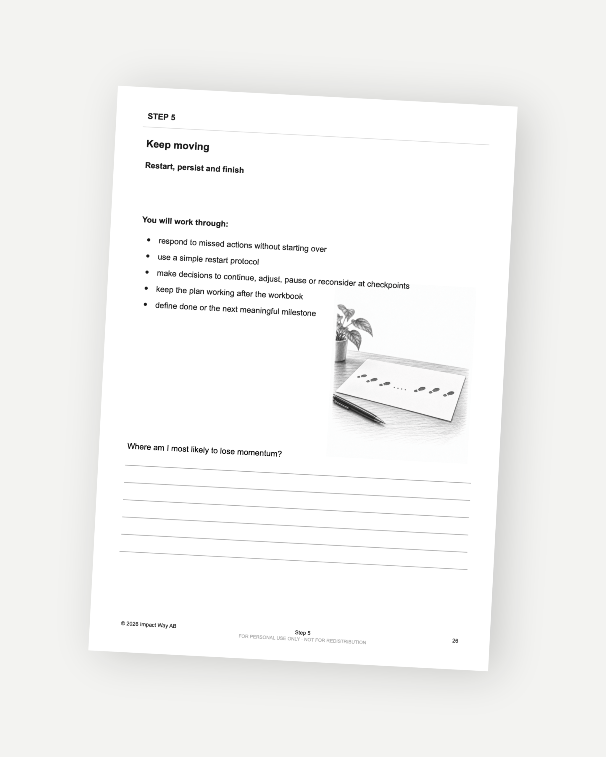 Starta med ditt mål 6 Preview of page 26 from the Start With Your Goal workbook.