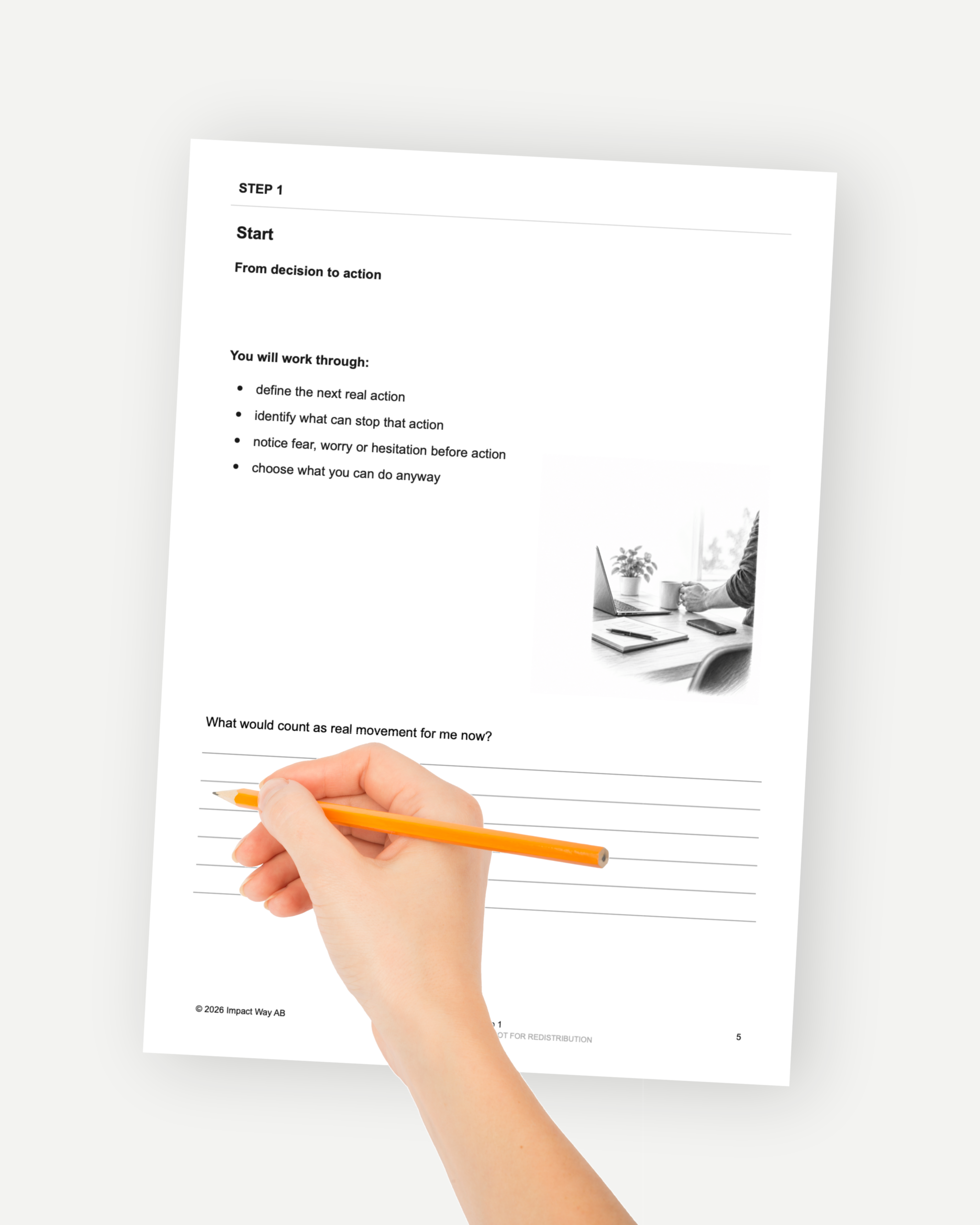 Starta med ditt mål 3 Preview of page 5 from the Start With Your Goal workbook.